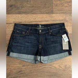 Women’s 7 For All Mankind Denim Cuffed Shorts Size 31 NWT